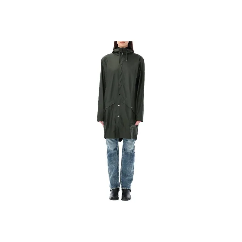 Rains Longer Drawstring hood Raincoat-0