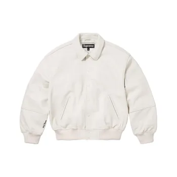 Supreme GORE TEX Infinium Windstopper Leather Varsity Jacket