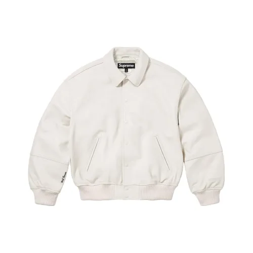 Supreme GORE TEX Infinium Windstopper Leather Varsity Jacket