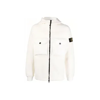 STONE ISLAND FW21 Velvet feel Coat Men's White