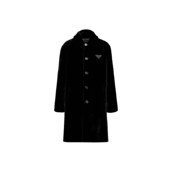 PRADA Triangle-logo Shearling Coat