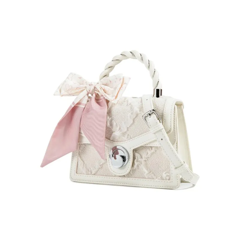 CAEISL&KCIEL PU Polyurethane Synthetic Leather Crossbody One Shoulder Handbag Regular Women's Diamond Pattern White-2