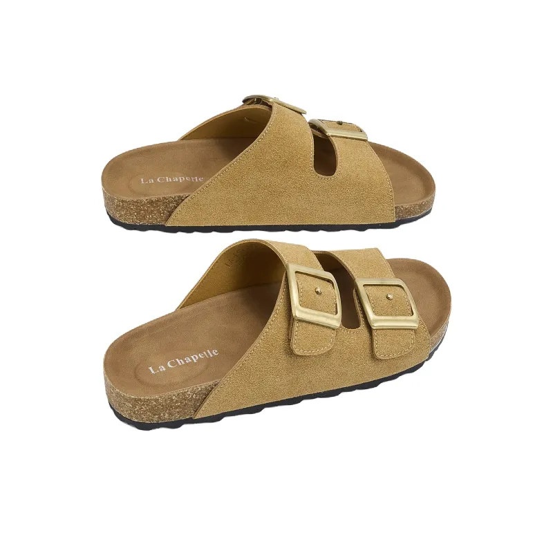 La Chapelle Slip Resistant Abrasion Resistant Slide Slippers Women's Brown-3