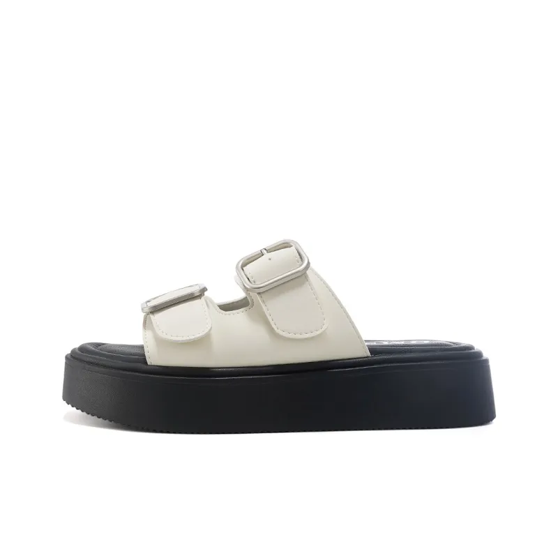 OMS Slide Slippers Women's Black/Beige-6
