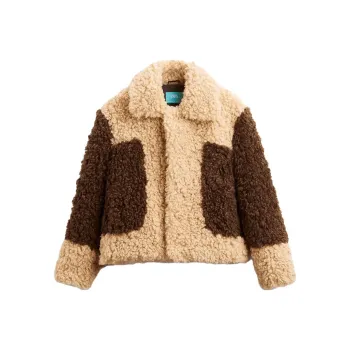 ZARA Harry Lambert Co-brand Velvet-feel Coat Unisex Khaki