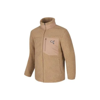 PUMA Solid Sherpa Velvet Jackets Unisex Khaki