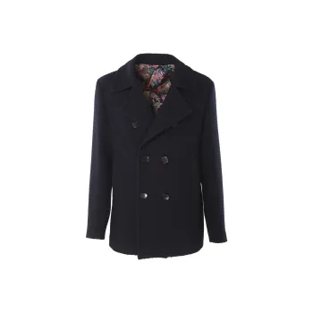 ETRO Double Breasted Straight Hem Peacoat