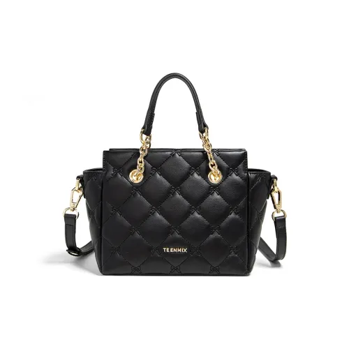 Teenmix Cow Leather With Synthetic Leather Shoulder Bag, Crossbody Bag, Handbag Regular Women's femmeshake White/Black