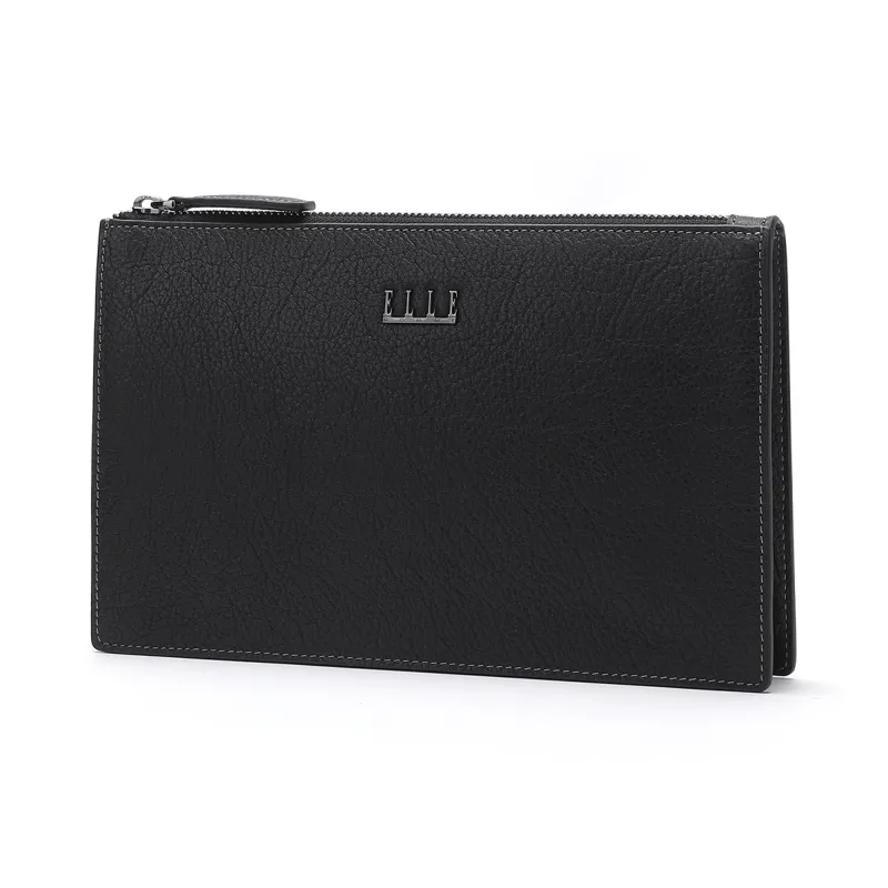 ELLE HOMME Cow Leather Clutch Regular Men's Black-1