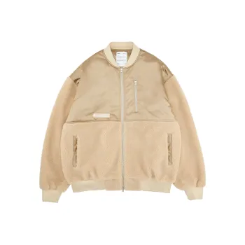 FPA Letter Solid Color Baseball Collar Loose Fit Moderate Puffer Jacket Unisex