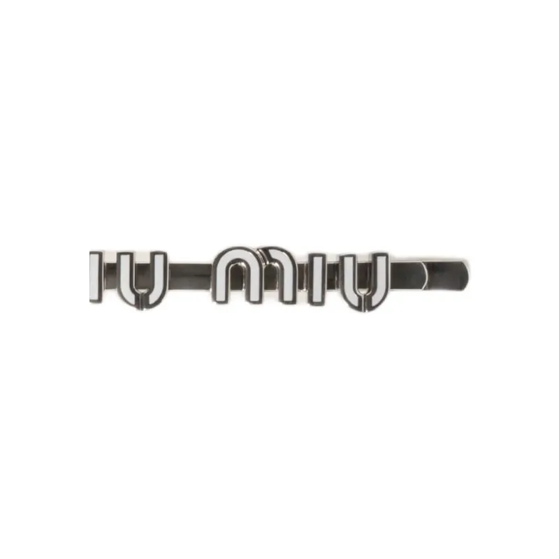 MIU MIU Enamel Hair Clips Unisex Black-2