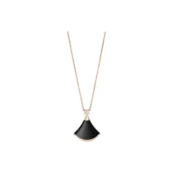 BVLGARI Divas' Dream Series 18K Rose Gold Necklaces Unisex Black