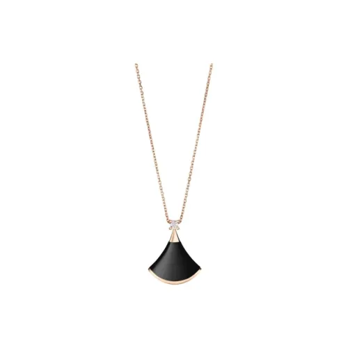 BVLGARI Divas' Dream Series 18K Rose Gold Necklaces Unisex Black