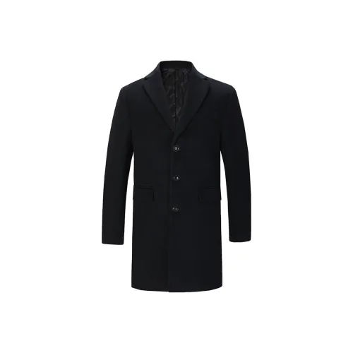 DAVID NAMAN FW23 Coats Men's Navy Blue
