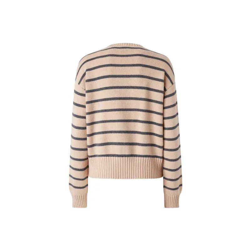 PINKO Love Birds Intarsia Striped Jumper-1