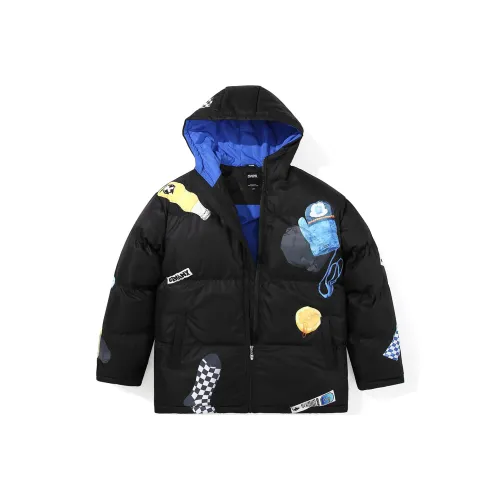 GENANX Hand Drawn Hooded Loose Fit Puffer Jacket Unisex