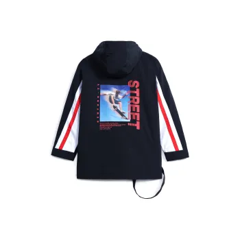 Zoo York Brand Logo Solid Color Stand Collar Loose Fit Puffer Jacket Unisex Black
