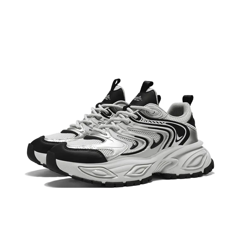 BANGNEY Vintage Mecha Shoes, Lightweight Height Increasing Support Breathable Low Top Chunky Sneakers Unisex-2
