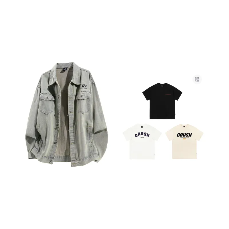 CRUSH KEY Denim Jackets Unisex-5