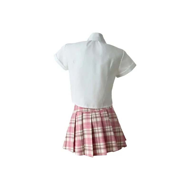 SKYA Skirt Set Women's Pink Two Piece Set-1