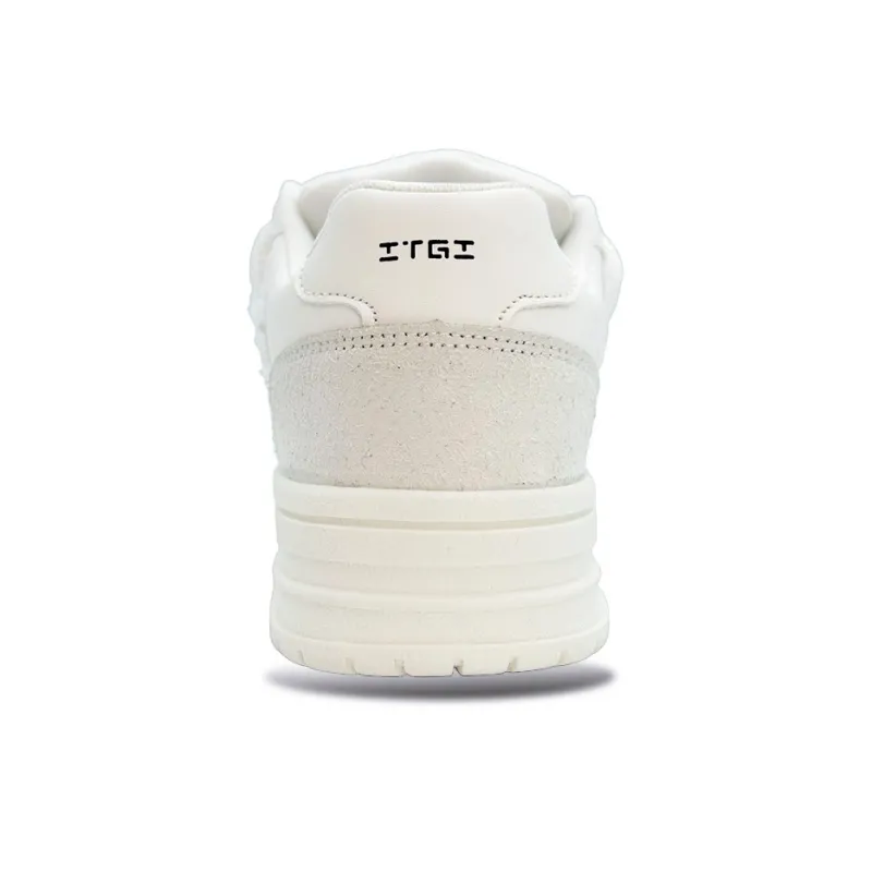 ITGI Anti Slip Wear Resistant Low Top Skateboard Shoes Unisex Beige-4