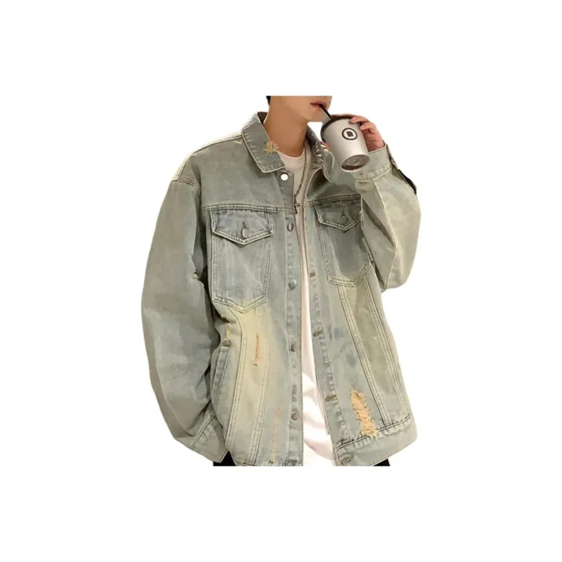 MGXEK Denim Jacket Unisex Black Gray-8