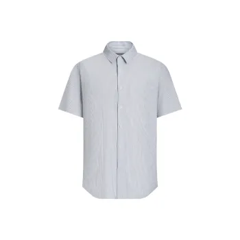 SHANSHAN Shirt Men's Grey Vertical Stripes