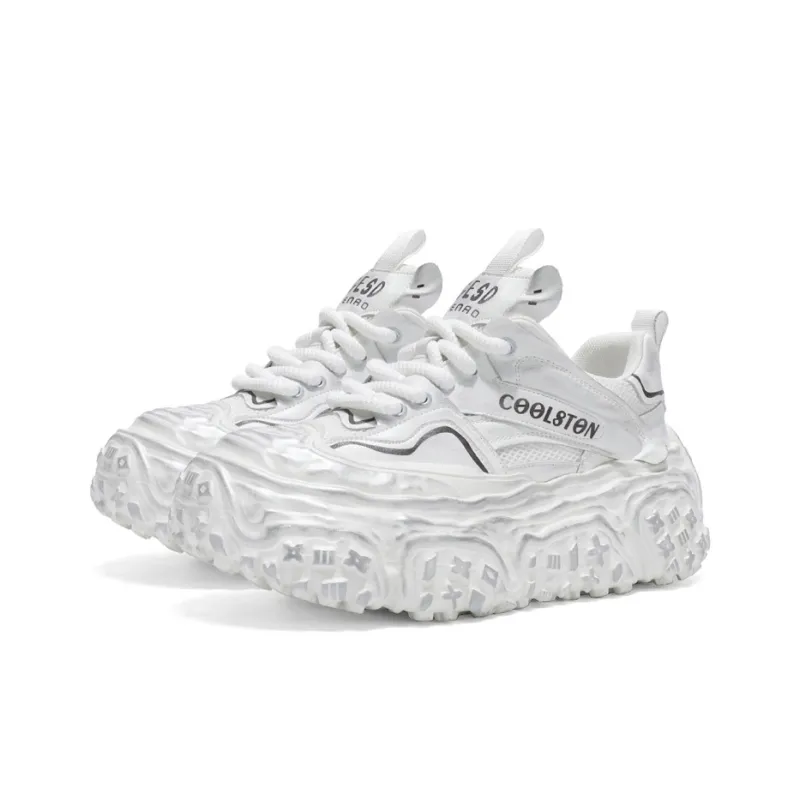 OUGLEMEN Abrasion Resistant Height Increasing Low Top Chunky Sneakers Men's Box-8