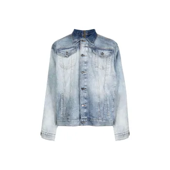 NATASHA ZINKO Logo patch Zip up Denim Jacket