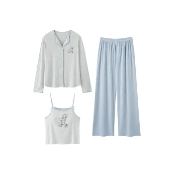 MIIOW Pajama Set Women's Light Grey Bunny