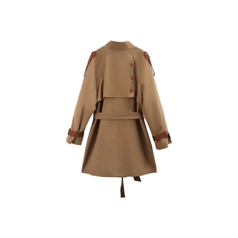 A Paradise For Awakening Trench Coat Women's Coffee-1