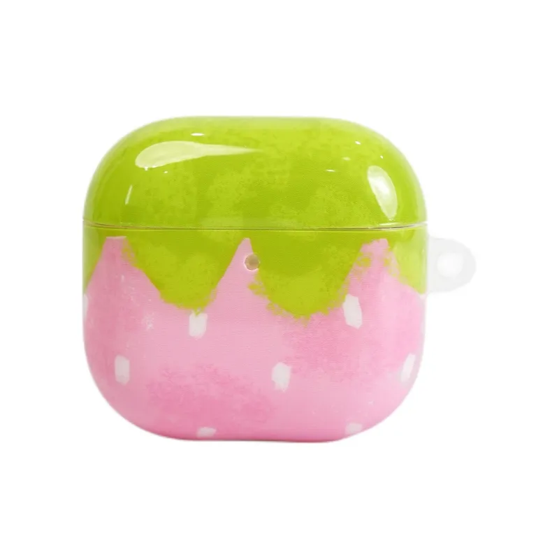 Wei Xin Compatibility With Apple AirPods 4/2/3/AirPods Pro/Pro 2 TPU Pink Strawberry Pendant Headphone Cases-2