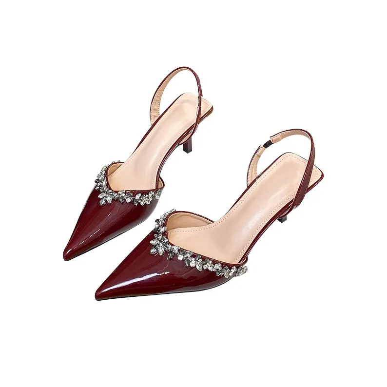 TADSW Slim Heel High Heels 6.5cm Women's Burgundy-1