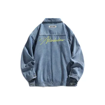 BOS BEAR Denim Jacket Unisex Blue Black