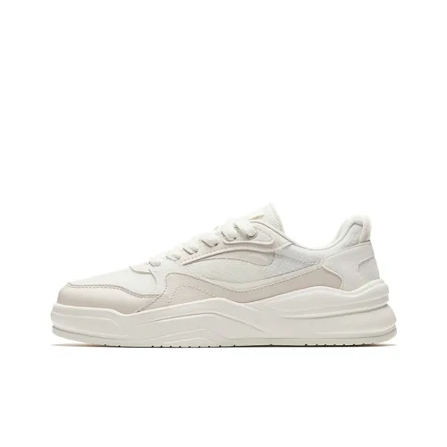 Anta Rubber Bullet Breathable Height Increase Low Top Skateboard Shoes Women's White Beige