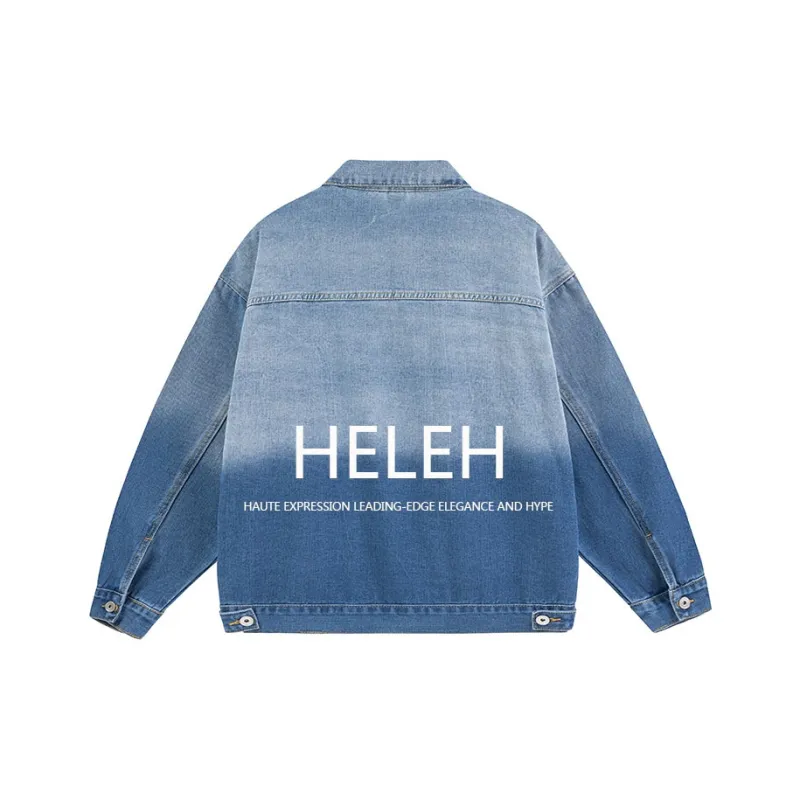 HELEH Denim Jacket Unisex Blue Sky And White Clouds-0