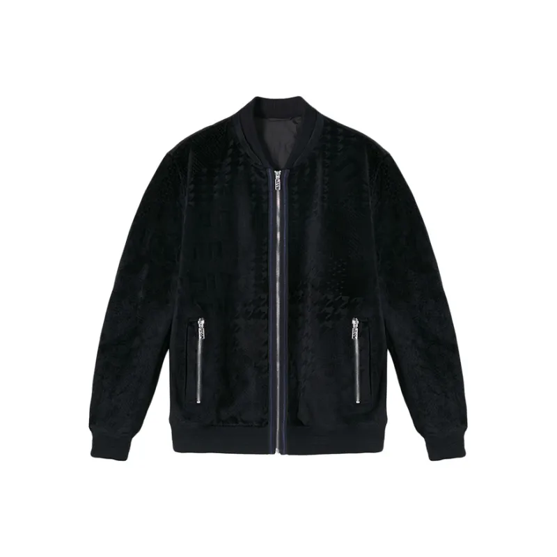 DAVID NAMAN Baseball Collar Cropped Down Jacket Men's Black-0