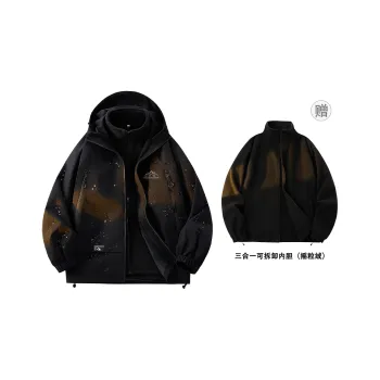 ROBINHOOD Waterproof And Windproof To Keep Warm Windbreaker Jacket Unisex Black