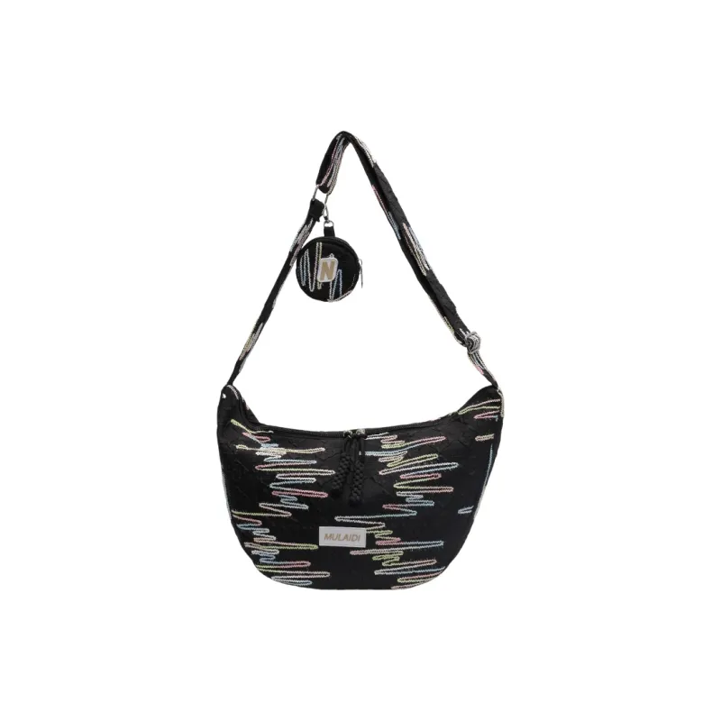 GOBLIN SHARKS 1759 Fabric Shoulder Bag Unisex Ecru/Pink/Black-12