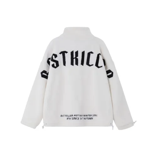 BTK Loose Fit Stand Collar Jacket Plush Coat Unisex
