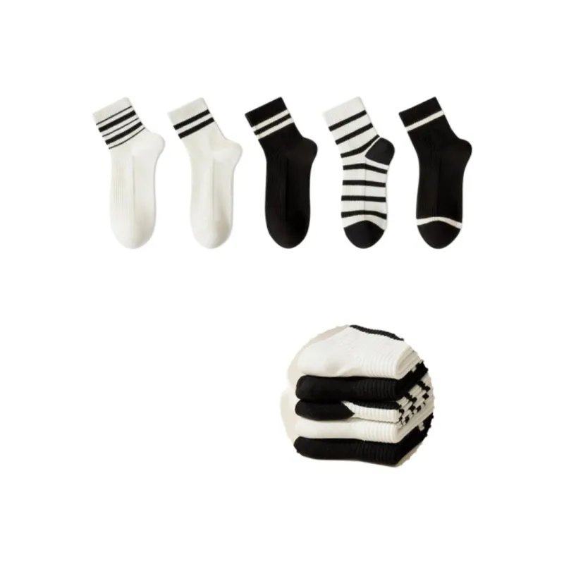 Temooues Mid Calf Socks Women's Combo Set-9