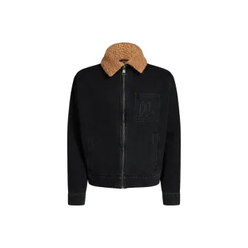 KARL LAGERFELD Denim Jacket Men's Black Gray Color