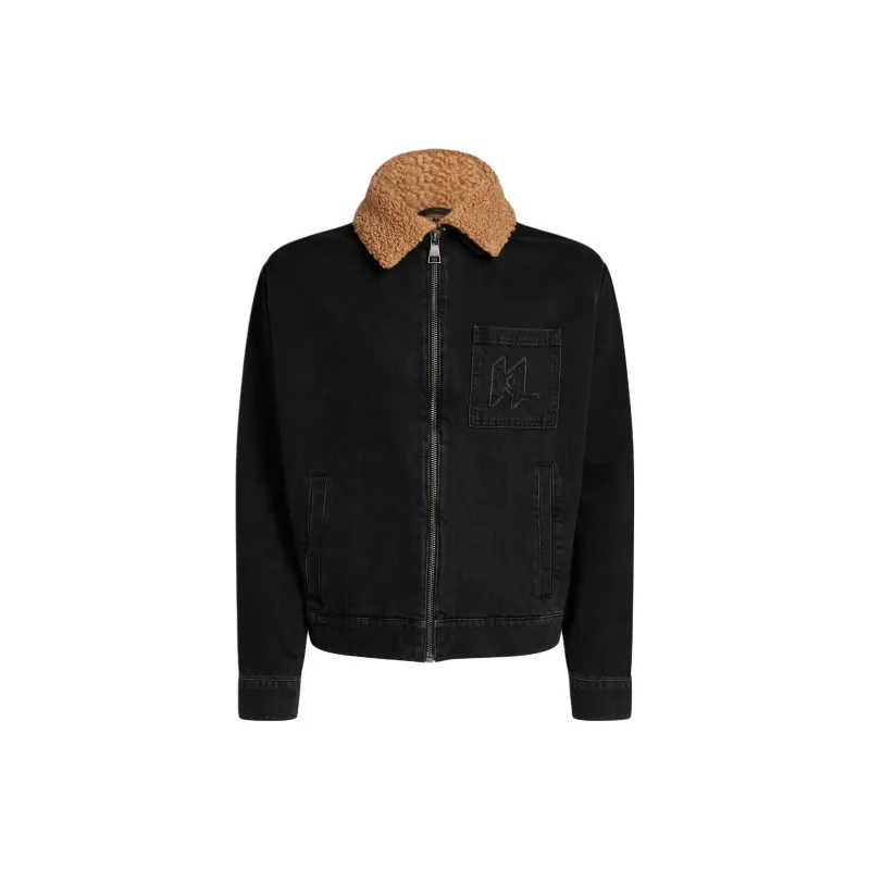 KARL LAGERFELD Denim Jacket Men's Black Gray Color-0