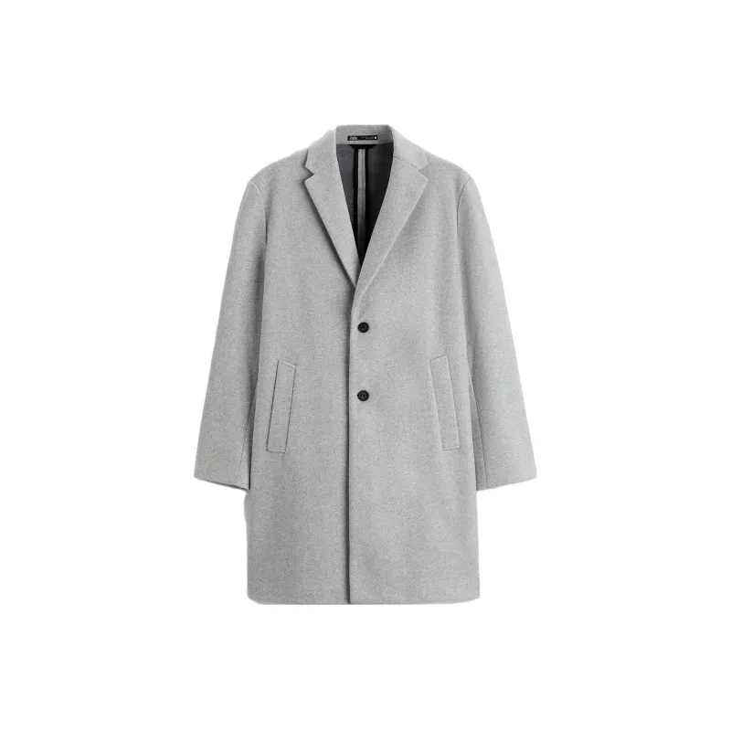 ZARA Coats Men Light Gray-0