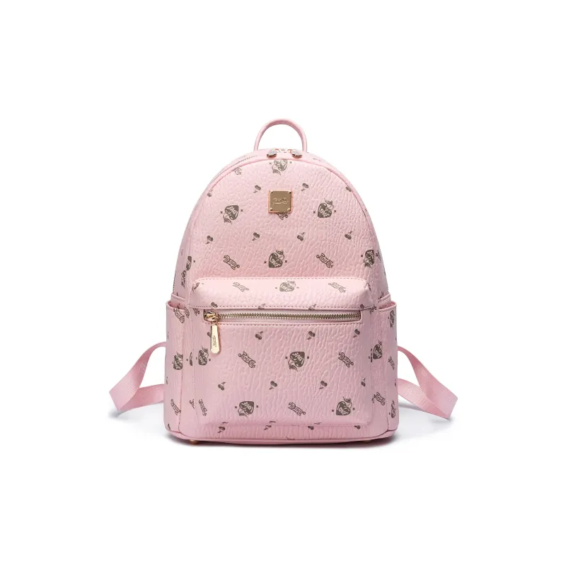Pepsi PVC Backpack Regular Women's Light Mist Pink/Cognac-1