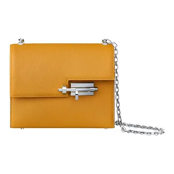 HERMES Verrou Mysore Goat Skin Handgun Bag Shoulder Bag Crossbody Bag Women's Amber Yellow