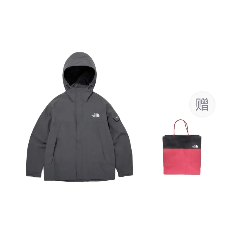THE NORTH FACE Water Resistant Windproof Breathable Windbreaker Jacket Unisex Charcoal Gray-0