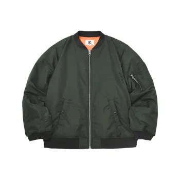 JRs Baseball Collar Loose Fit Straight Long Sleeved Baseball Jacket Men's