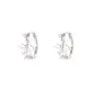 Floral Circle Hoop Earrings Silver White
