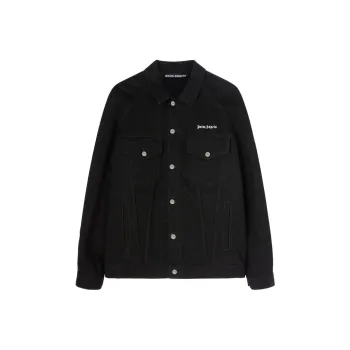 PALM ANGELS Logo Embroidered Buttoned Denim Jacket